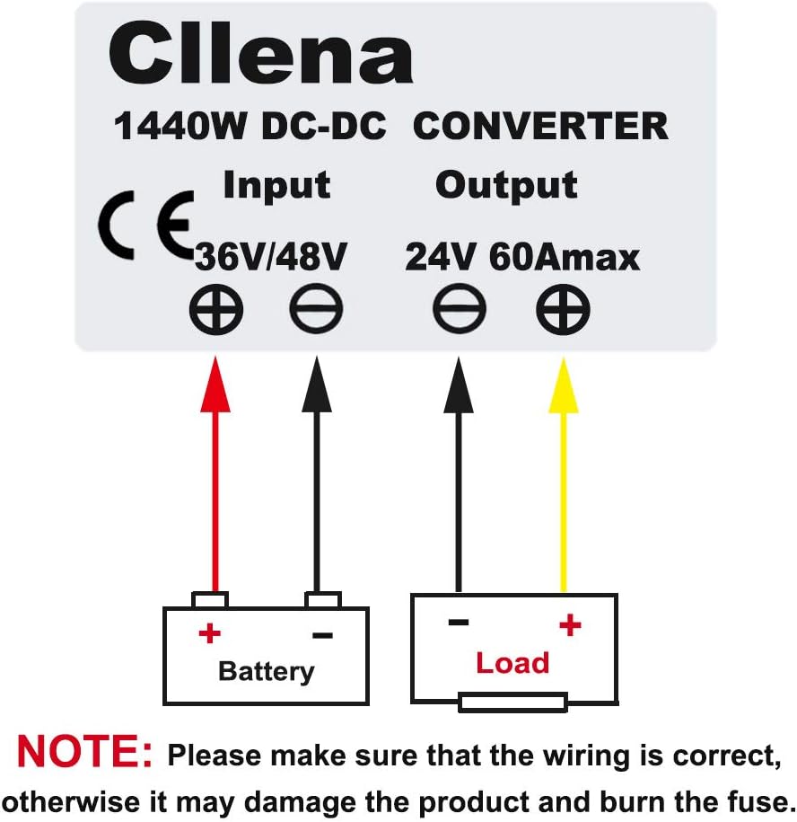 36V/48V to 24V DC/DC Buck Converter, 60A, 1440W, Waterproof