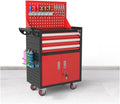 Convenience Rolling Tool Chest with Wheels, Tool Storage Cabinet with 5 Drawer, Large Metal Tool Box Organizer with Lock, Tool Cart on Wheels Emergency Repairs(Red)