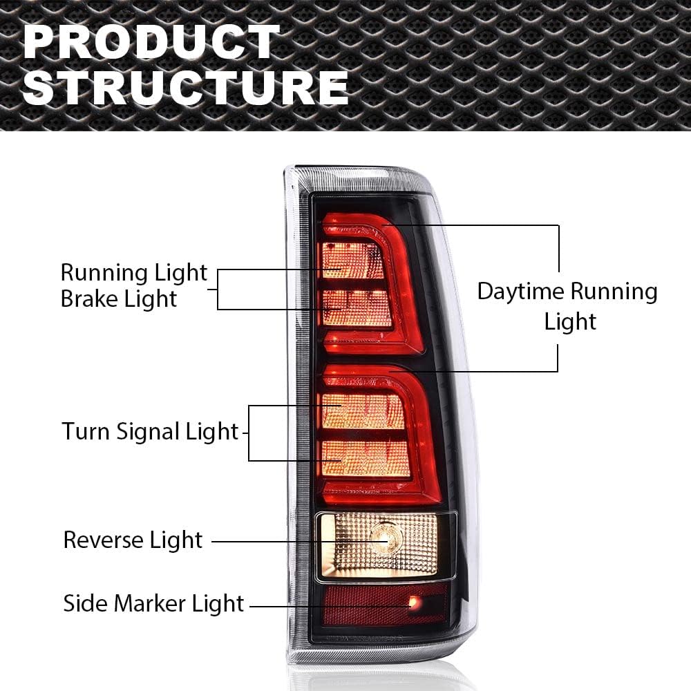CNNELL Tail Lights Assembly Rear Lights Tail Lamp Compatible with Chevy Silverado 2003-2006 Pickup Red Clear Driver Left Side and Passenger Right Side Replacement GM2800174