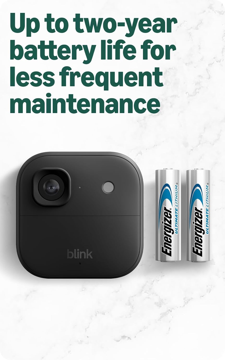 Blink Outdoor 2K+ (newest model) with 1-Year Subscription — 2K video resolution, Color Vision in low light, and noise cancellation. Sync Module included — 2 camera system (Black)