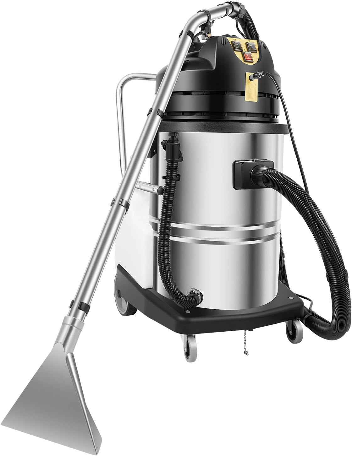 60L/15.85gal Commercial Carpet Cleaner Machine, 2110W Heavy Duty Extractor Vacuum Washing Machine Multifunctional Cleaning Machine With Mobile Tires Carpet Sofa Curtain Cleaner (2 Packages)