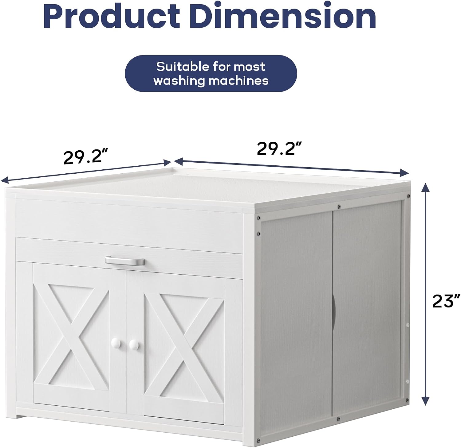 DTK Washer and Dryer Pedestals, Washing Machine Stand with Laundry Basket Shelf, Universal Fit Laundry Pedestals with Hidden Storage and Three Side Doors, 800LBS Capacity