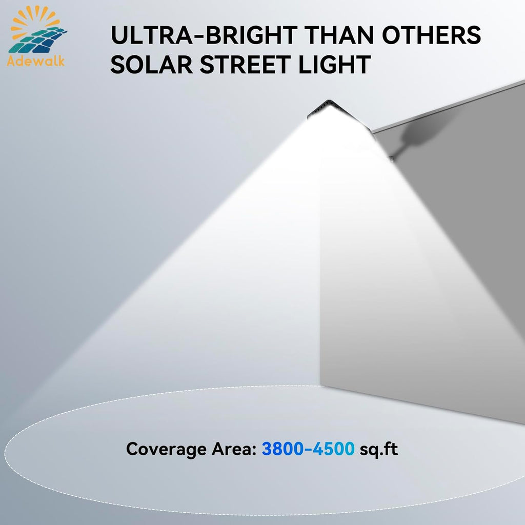 10000W Pro Large Solar Street Lights Outdoor with Thickened Shell, Commercial Grade Street Light Dusk to Dawn, Motion Sensor Solar Security Flood Light Waterproof for Yard, Driveway, Parking - 1 Pack