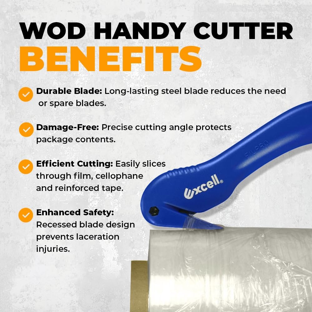 WOD SD-259B Disposable Handy Cutter Package Opener, Stretch Film Shrink Wrap Safety Box Cutters & Strapping Speedy Safety Cutter - Ideal For Office & Commercial Use (Pack of 360)