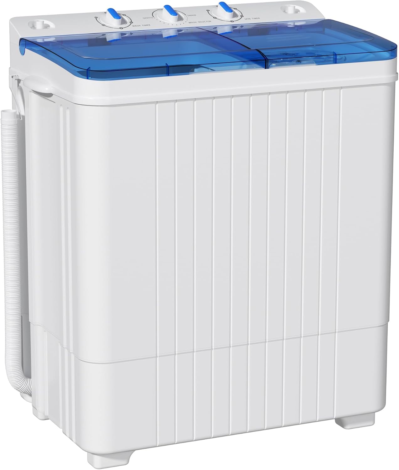 INTERGREAT Portable Washing Machine, 28lbs Compact Twin Tub Washer (18lbs) and Dryer (10lbs) Combo with Timer Knobs, Mini Laundry Washer for Apartments, Dorm, RV, Camping, Blue