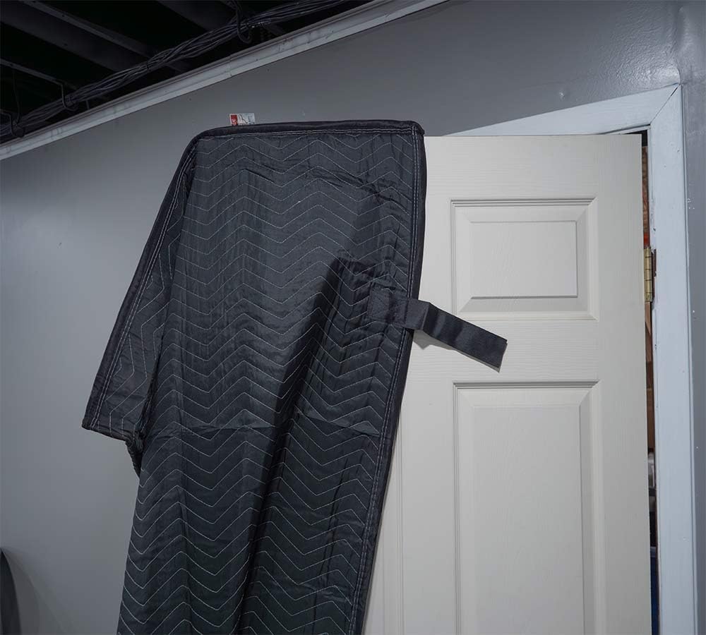 Mytee Products 4 Pack Black Quilted and Padded Door Moving Cover - 39'x79' Polyester Washable and Reusable Furniture Door Blanket for Interior Exterior Use