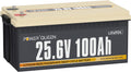 power queen 24V 100Ah LiFePO4 Battery, 100A BMS Protection, 4000-15000 Cycles, 2.56kW Load Power, 2.56kWh Deep Cycle Lithium Battery for Off-Grid Solar Power System, RV, 24V Trolling Motor