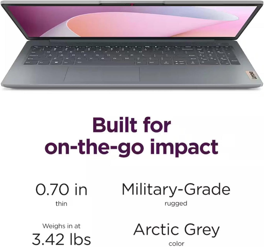 Lenovo IdeaPad Slim 3i Laptop, 15.6' FHD IPS Display, 2025 13th Intel Core i3-N305, 8GB RAM, 256GB Storage(128GB UFS +128GB PSD), Windows 11 Home in S Mode with Copilot, Long Battery Life