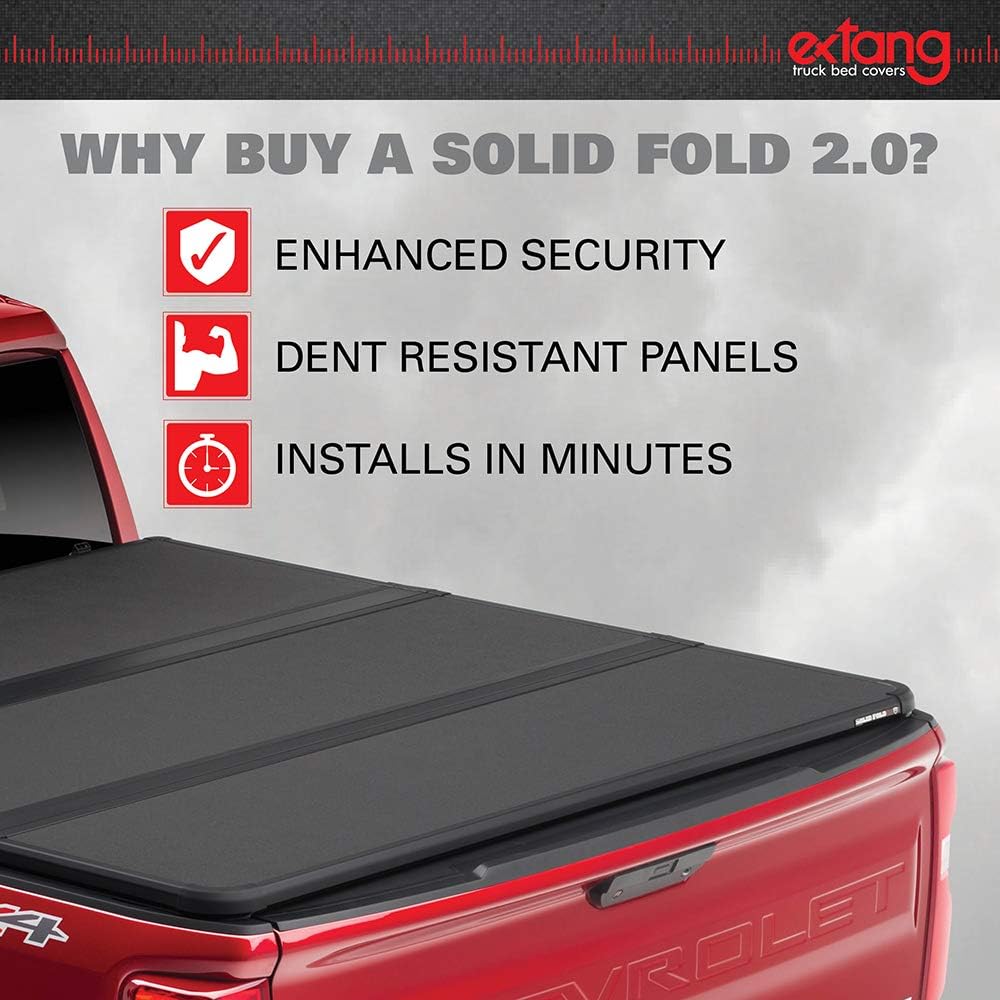 RealTruck Extang Solid Fold 2.0 Toolbox Hard Folding Truck Bed Tonneau Cover | 84653 | Fits 2020-2026 Chevy/GMC Silverado/Sierra, 2020 2500/3500HD (w/o Factory Side Storage Box) 6' 10' Bed (82.2')