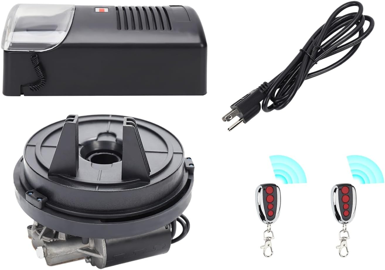 Electric Garage Roller, Electric Garage Roller Remote Door Opener, Electric Rolling Shutter Roller Remote 250N Force 2 Remotes + Control Box