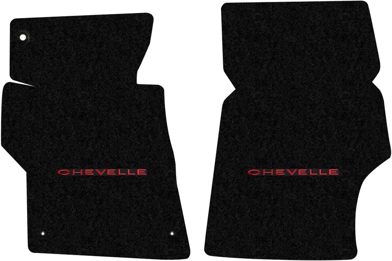 Lloyd Mats Floor Mats for Chevrolet Chevelle 1966-1967 | 2PC Front Mats | Black | Non-Slip Backing