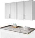 FIMELLO 60' Laundry Room Wall Cabinets and 27.6' x 54' Washer and Dryer Countertop Set, Laundry Room Cabinets Wall Mounted, Upper Cabinets Floating Cabinet - Grey Laundry Countertop