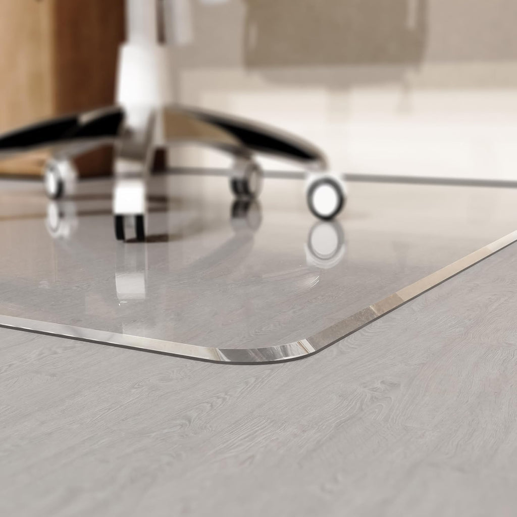 Beveled Edge Office Chair Mat for Carpet or Hardwood Floor Crystal Clear 36' x 48' for a Smooth Glide and Easy Roll On/Off, Heavy Duty and Non-Slip Floor Ultimate Clear Chair Mat