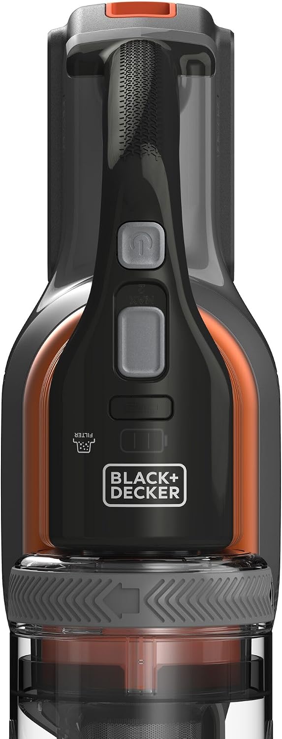 Black+Decker BHFEV182C 4-in-1 Cordless Upright Vacuum Cleaner (18 V, 2.0 Ah, To, Electric Brush Head, Narrow Spacer, Charger and Wall Mount)