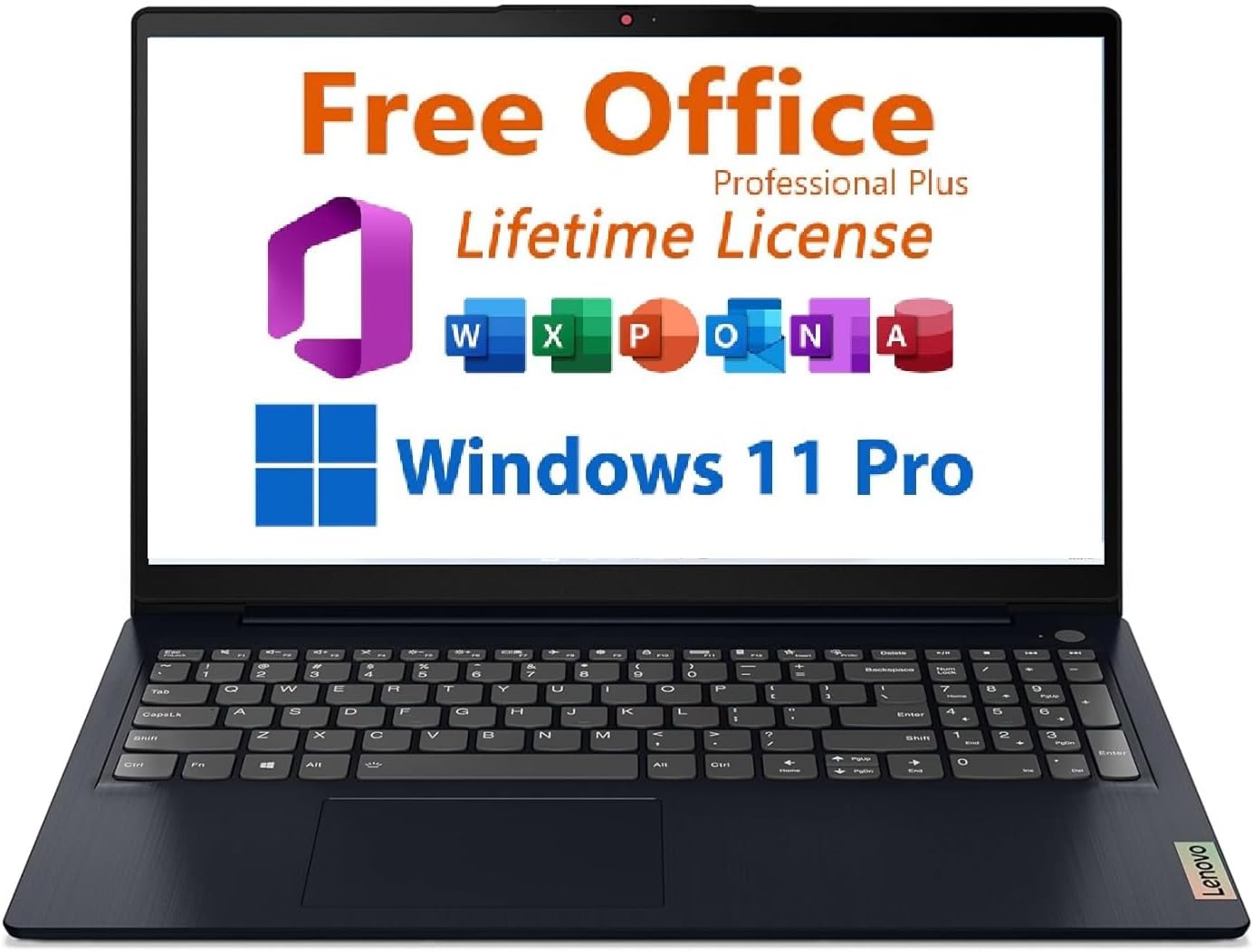 Lenovo IdeaPad 1 15.6' FHD Slim Thin Light Laptop Computer,with Lifetime Office,AMD Ryzen 5 7520U, 8GB LPDDR5,256GB SSD, Windows 11 Pro, WiFi 6, 9Hr Battery Life,Abyss Blue,