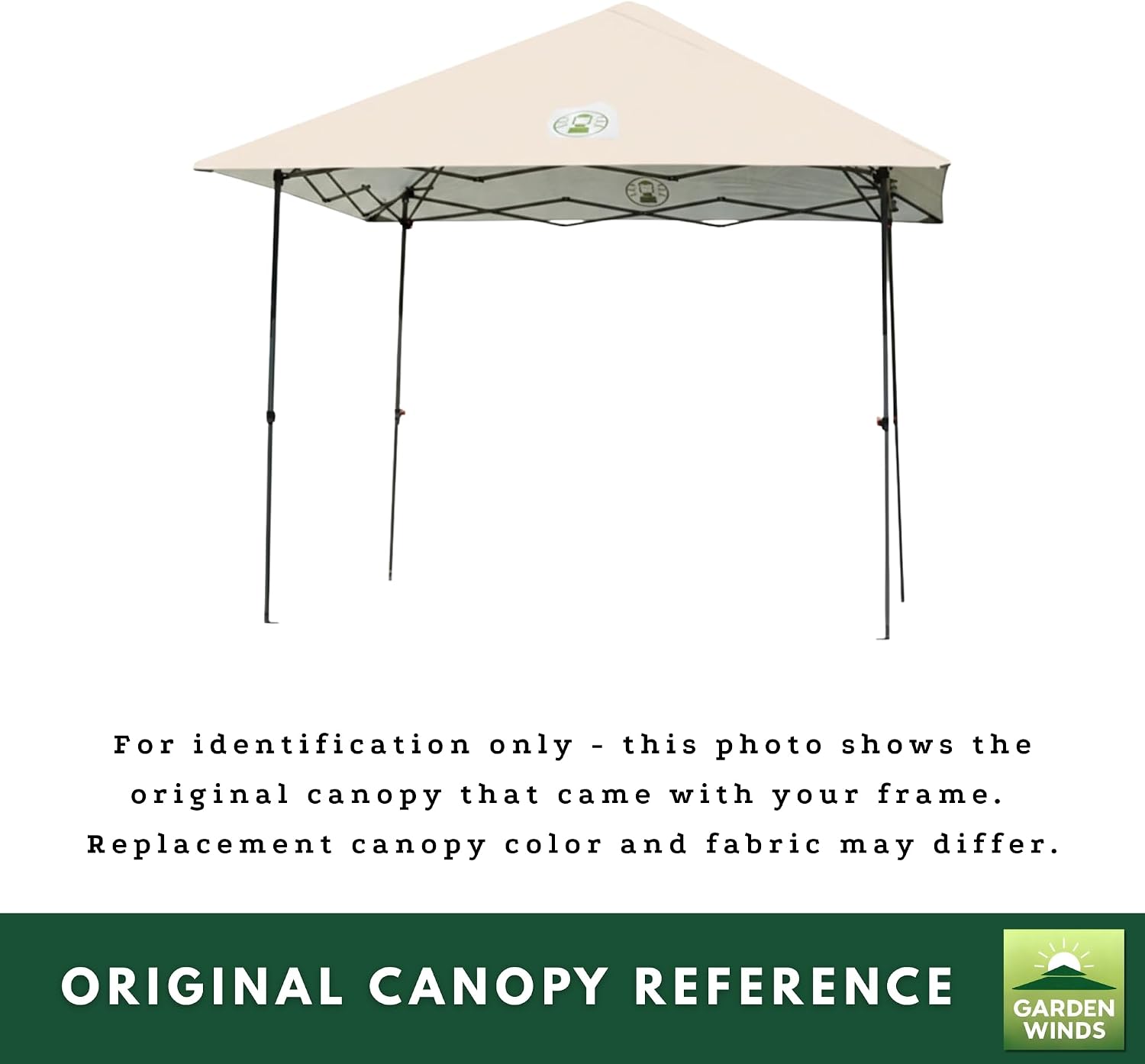 Garden Winds Reinforced RipLock 350 Replacement Canopy Top Cover Compatible with Coleman Light and Fast, Oasis, and Oasis Lite 10' X 10' Tent Models 2000029928, 2157500, 2157495 - Beige