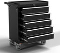 5-Drawer Metal Rolling Tool Chest with Wheels,Tool Storage Cabinet with Locking System，Toolbox with Wheels for Garage, Warehouse, Workshop, Repair Shop (Black, 5Drawer)
