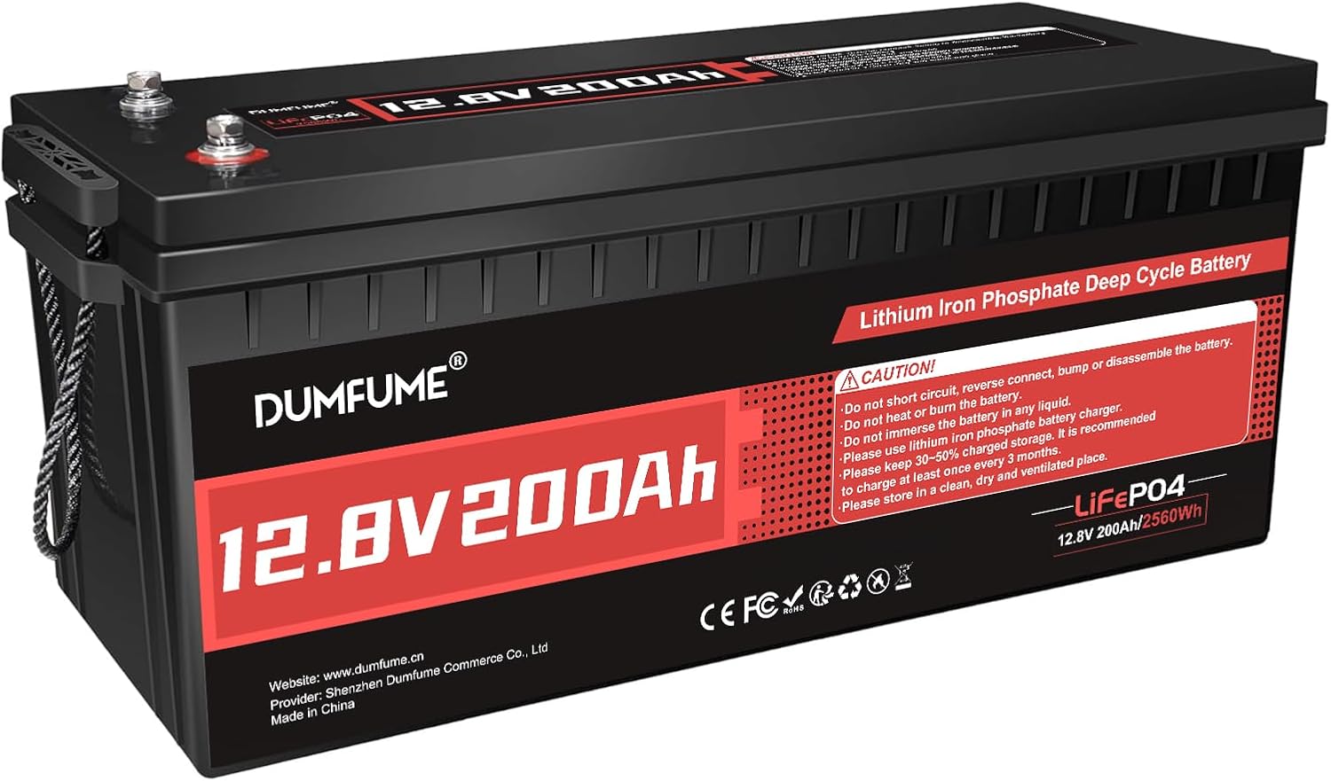 12V 200Ah LiFePO4 Lithium Battery,2560Wh Capacity,Built-in 200A BMS, 15000+ Cycles,10-Year Lifespan, Ideal for RV, Solar Energy Storage,and Off-Grid Camping