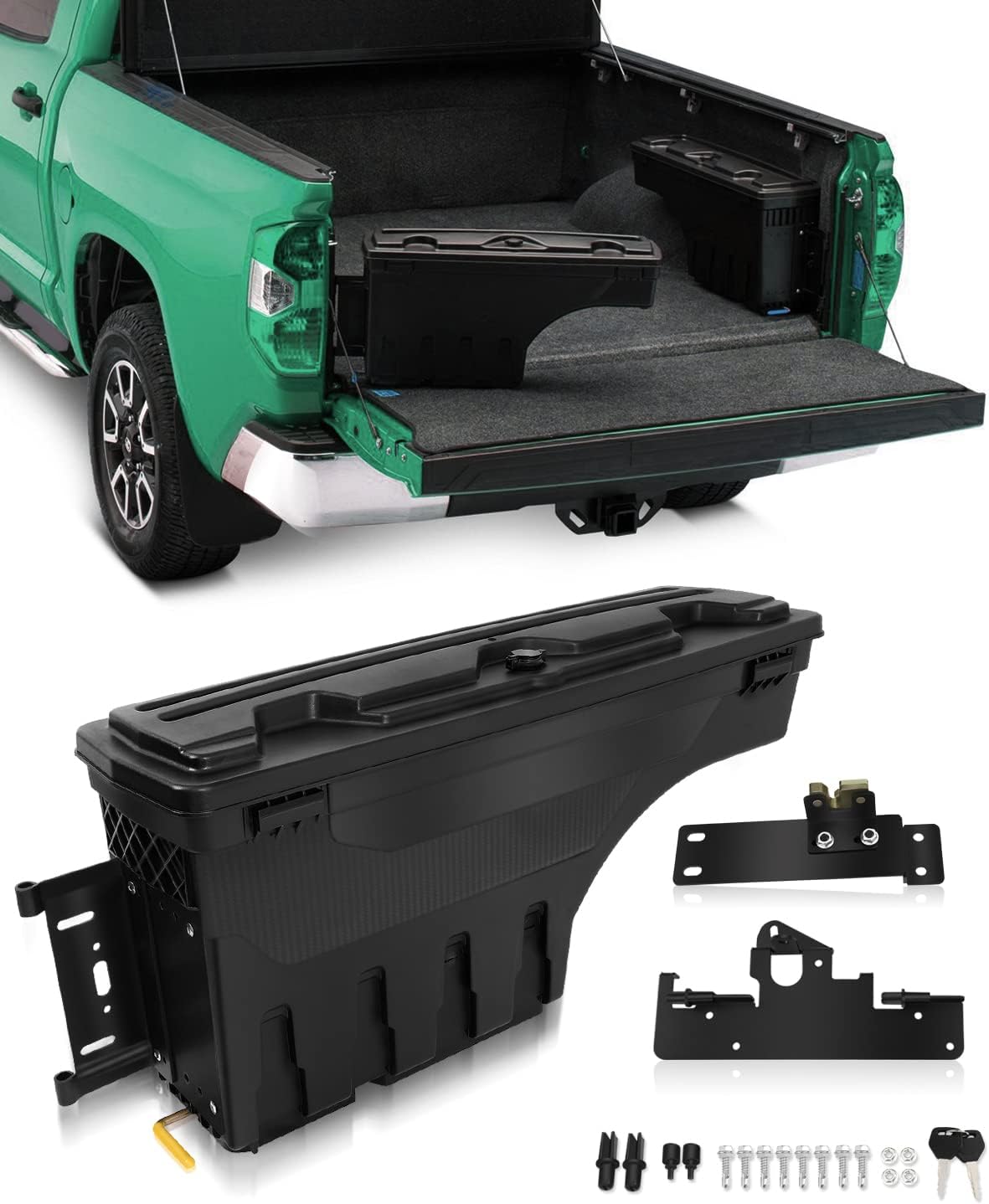 SCITOO Lock And Keys Truck Bed Storage Box Tits For Toyota Tacoma 2005-2021 Left Driver Side