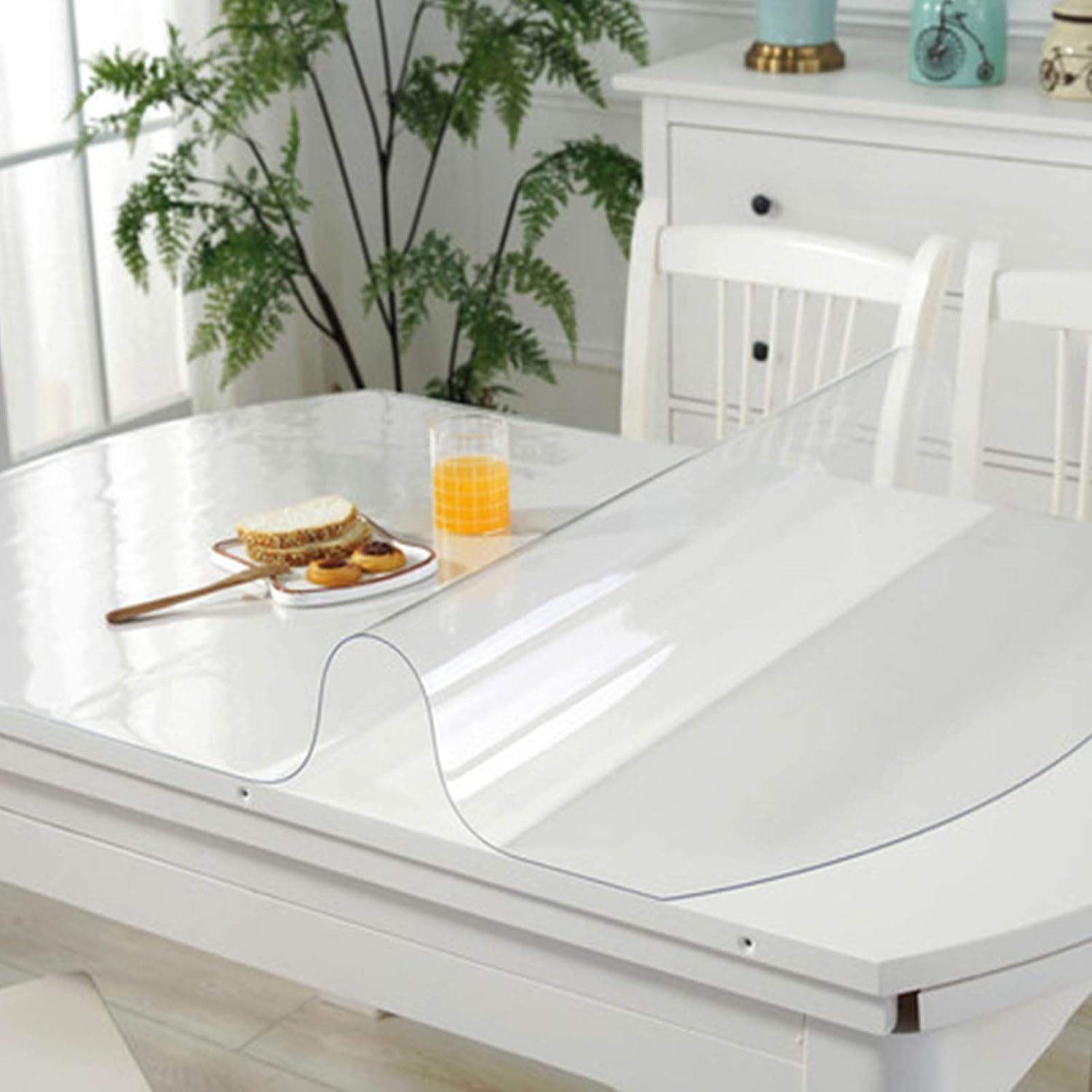 DXZ-Design Transparent PVC Protection Pad for Carpet Length 100cm 1.5m 2m 250cm 300cm, Clear Chair Mat for Hard Floors, Dining Table Oil-Resistant Plastic Protector (Size : 39.4x78.7in/100x200cm)