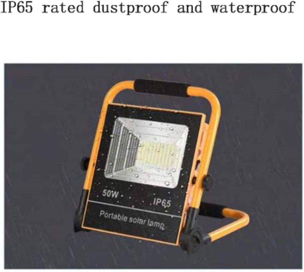 Solar Flood Lights 50W Led Work Light,Rechargeable Portable Waterproof Solar Led Flood Lights for Outdoor Camping Hiking Emergency Car Repairing,