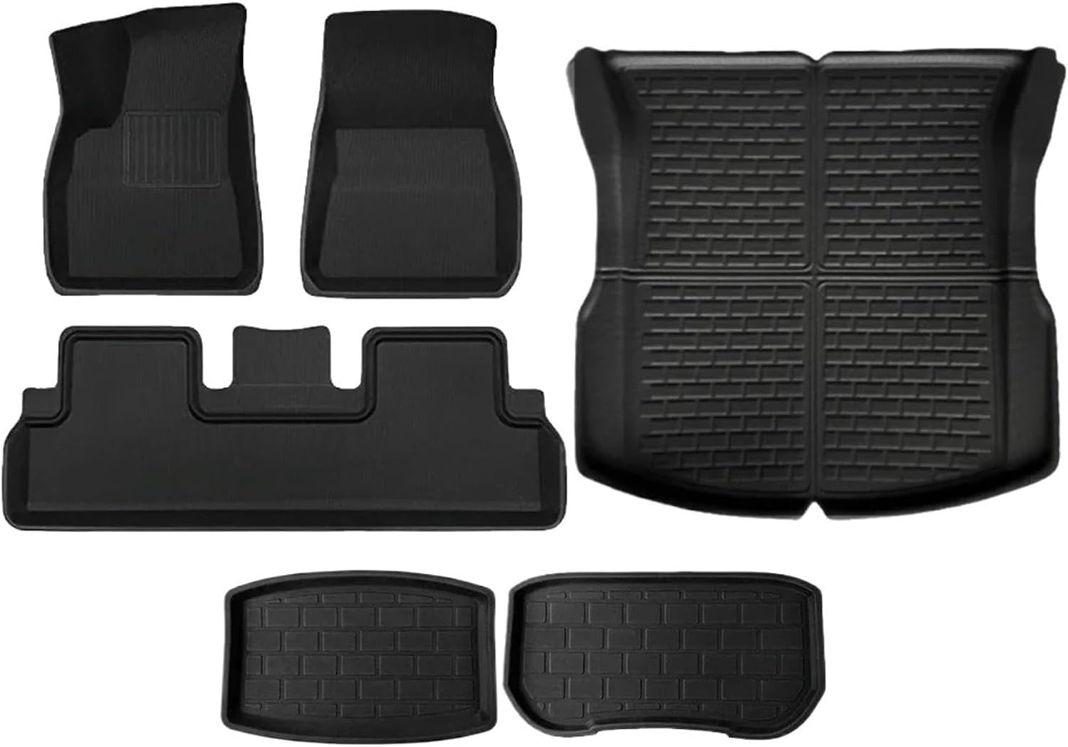 Auto Parts Compatible with Tesla Model 3 2024 Highland XPE Floor Mats All Weather Car Floor Mats Front Rear Frunk Cargo Liner Set Anti Slip Waterproof(6PCS LHD)
