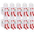 ChromaLabel 1.37 Inch Imprinted Evidence Tape Stickers, Tamper Evident Tape Crime Scene Decorations - 480 Inch Roll (13.33 Yards) with Dispenser Box, Red and White - Case of 10