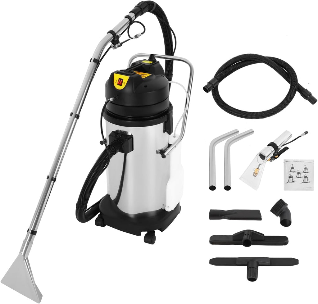 Commercial 40L 3-in-1 Carpet Cleaner & Extractor, 1000W Heavy Duty Floor Cleaning Machine with Vacuum, Spray & Washing Functions for Home, Hotel & Office Use