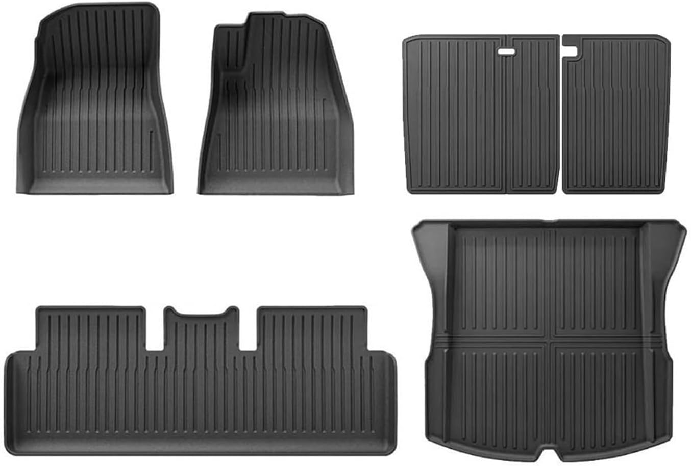 Compatible with Tesla Model 3 Highland 2024 TPE Floor Mats All Weather Front Rear Cargo Liner Mat Waterproof Anti-Slip Mats Accessories(Green,Highland 2024)
