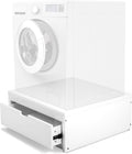 Ilyapa Washer and Dryer Stand - Universal Wooden Laundry Pedestal with Drawer - Compatible with Samsung, LG, GE, Maytag - 28x28x12 in.