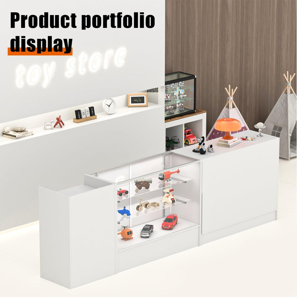 48' W x 18' D x 38' H - Reatil Display Case, Full Vision Display case with LED Llights