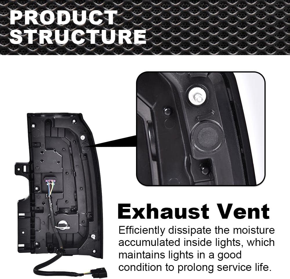 CNNELL LED Tail Light Assembly Compatible with GMC Yukon 2015-2020 | Rear Lamps Fit GMC Yukon/Yukon XL 2015-2020 Driver&Passenger Side Pair, 84536243, GM2801268, 84536242, GM2800268
