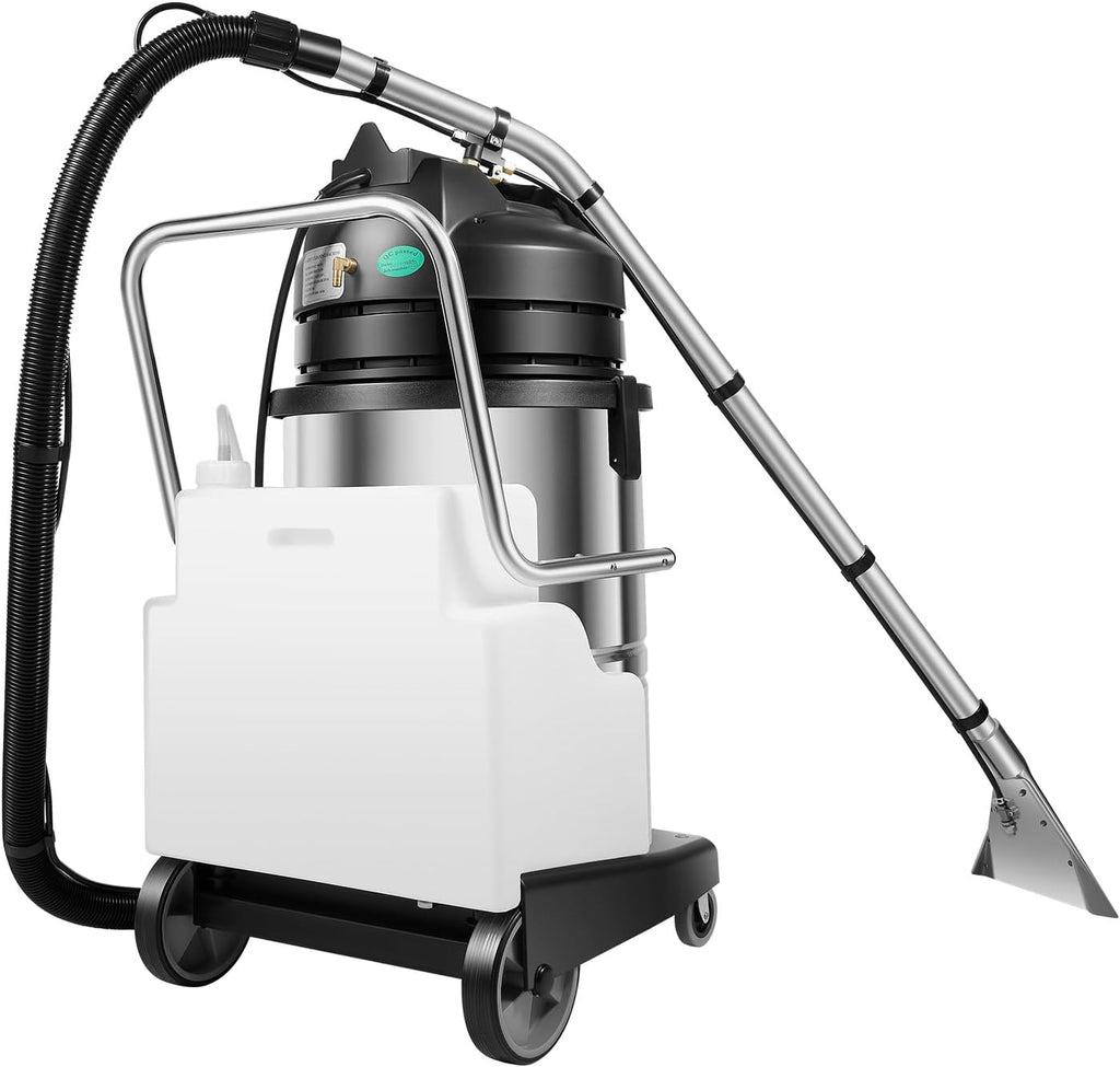 60L/15.85gal Commercial Carpet Cleaner Machine, 2110W Heavy Duty Extractor Vacuum Washing Machine Multifunctional Cleaning Machine With Mobile Tires Carpet Sofa Curtain Cleaner (2 Packages)