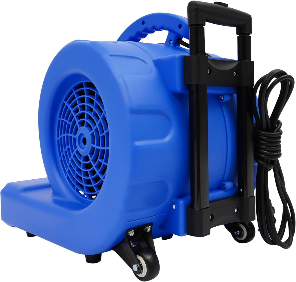 Floor Drying Fan, 750W Centrifugal Air Blower, 110V Floor Blower Fan with 3-Speeds, Adjustable Angles, Timer, Portable with Handle & Wheels, for Commercial Cleaning, Hotel Mall Home
