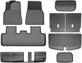 Compatible with Tesla Model Y 7 Seater and Model Y 5 Seat All Weather TPE Waterproof Anti-Slip Floor Mat Cargo Liner 2020-2023 Accessories(Y-7-Seat FT-8-LHD)