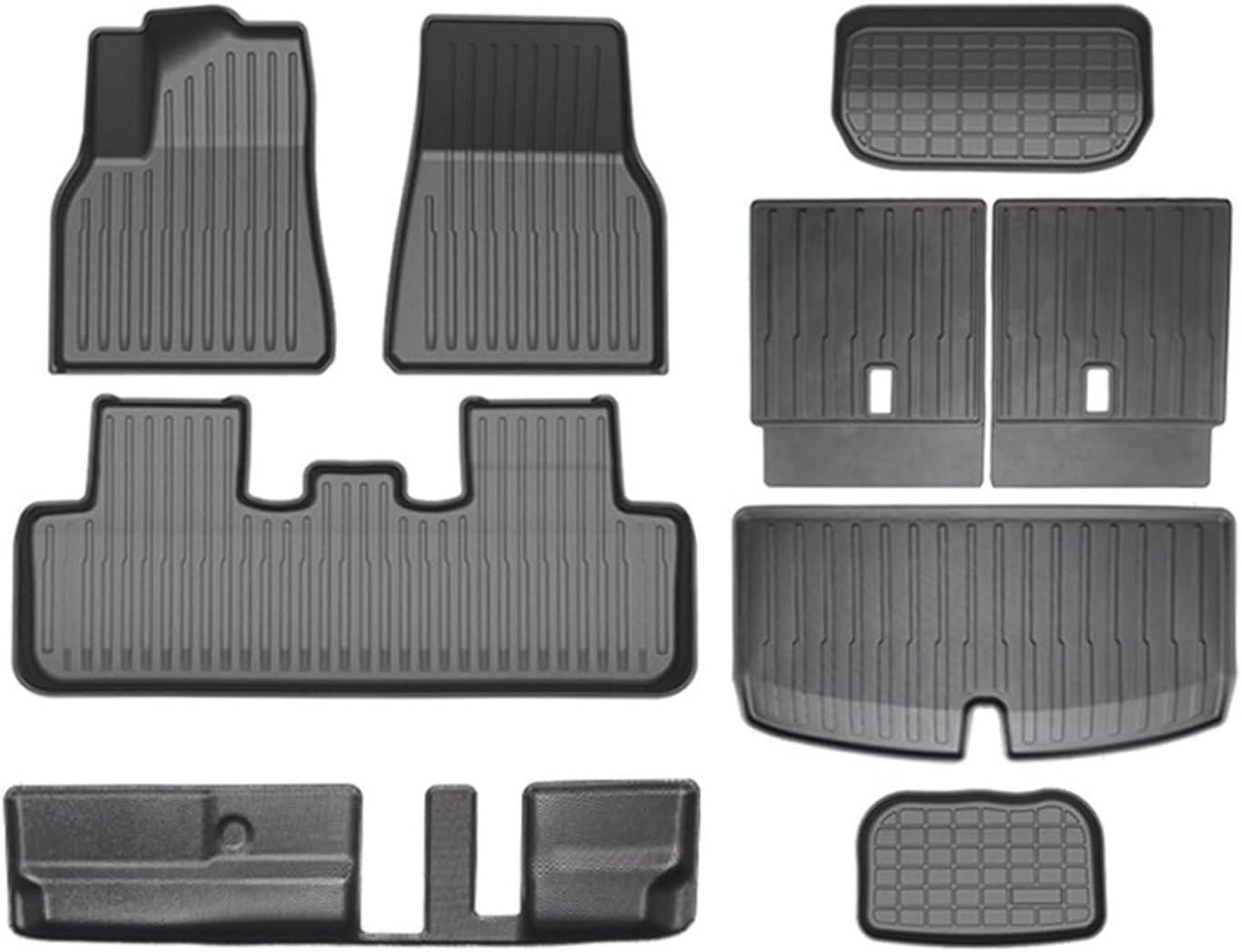 Compatible with Tesla Model Y 7 Seater and Model Y 5 Seat All Weather TPE Waterproof Anti-Slip Floor Mat Cargo Liner 2020-2023 Accessories(Y-7-Seat FT-8-LHD)