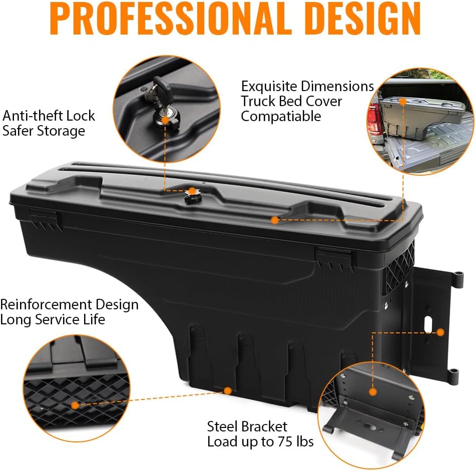 G-PLUS Truck Bed Storage Box Compatible With Ford F250 F350 Super Duty 2017-2020,Tool Box Left 2PCS Set Driver & Right Passenger Side