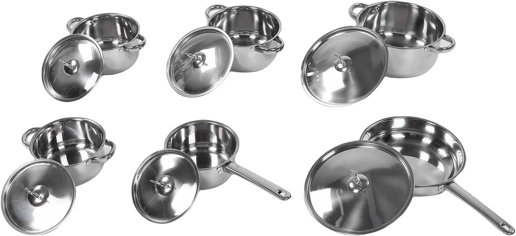 Pssopp Cookware Utensil Set Stainless Steel Pot Pan Set, Various Cooking Methods Cookware Sets for Home Induction Oven Cooking Nan
