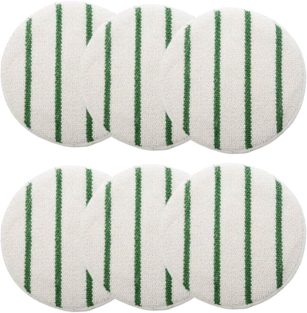 Quality Chemical Low-Profile Carpet Bonnet with Green Scrubber Strips - Perfect for Hardwood, Area Rugs, and Thick Carpet - and Rotary Floor Brushes & Pad Drivers - 19' (Pack of 6)