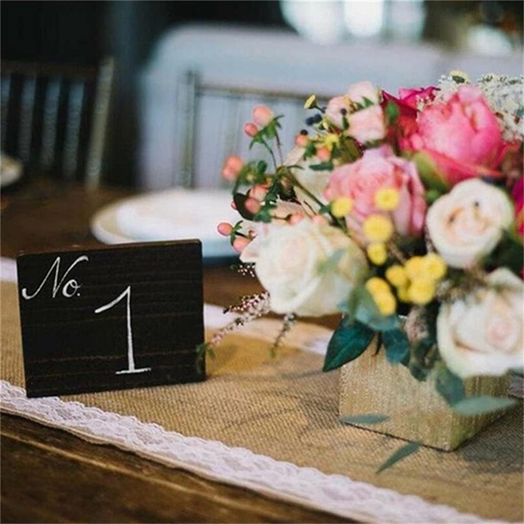 JSEIAJB Jute Burlap Lace Hessian Table Runner 30 x 275cm Party Supplies Lace Table Runner for Wedding Accessories