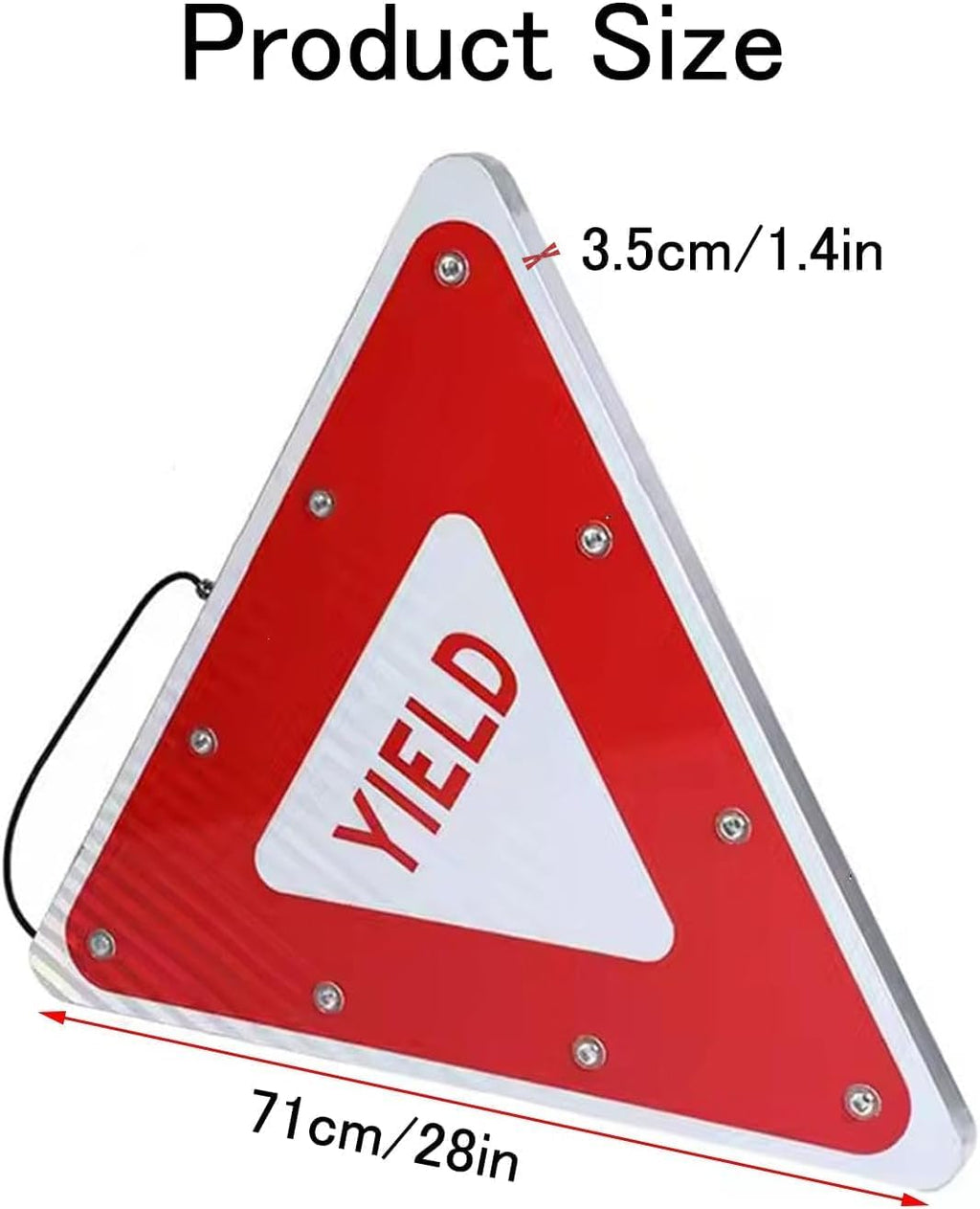Yield Sign LED Flashing Crossing Signs - 28' Solar Yield Sign, Blinking Traffic Road Metal Signs, Engineer Grade Reflective File, with Accessories
