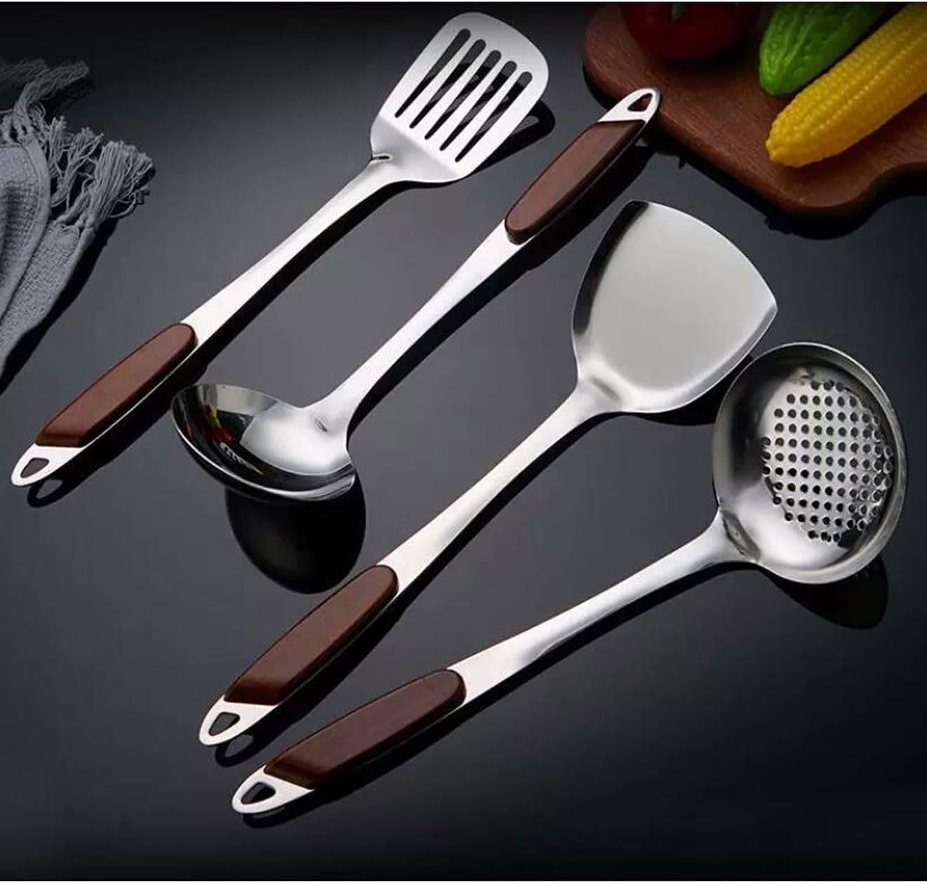 Cookware Dining Gadgets 6 Pieces Sets Spoons for Cooking Spatulas Stainless Steel Cooking Utensils Spatulas Spoons Kitchen Tools