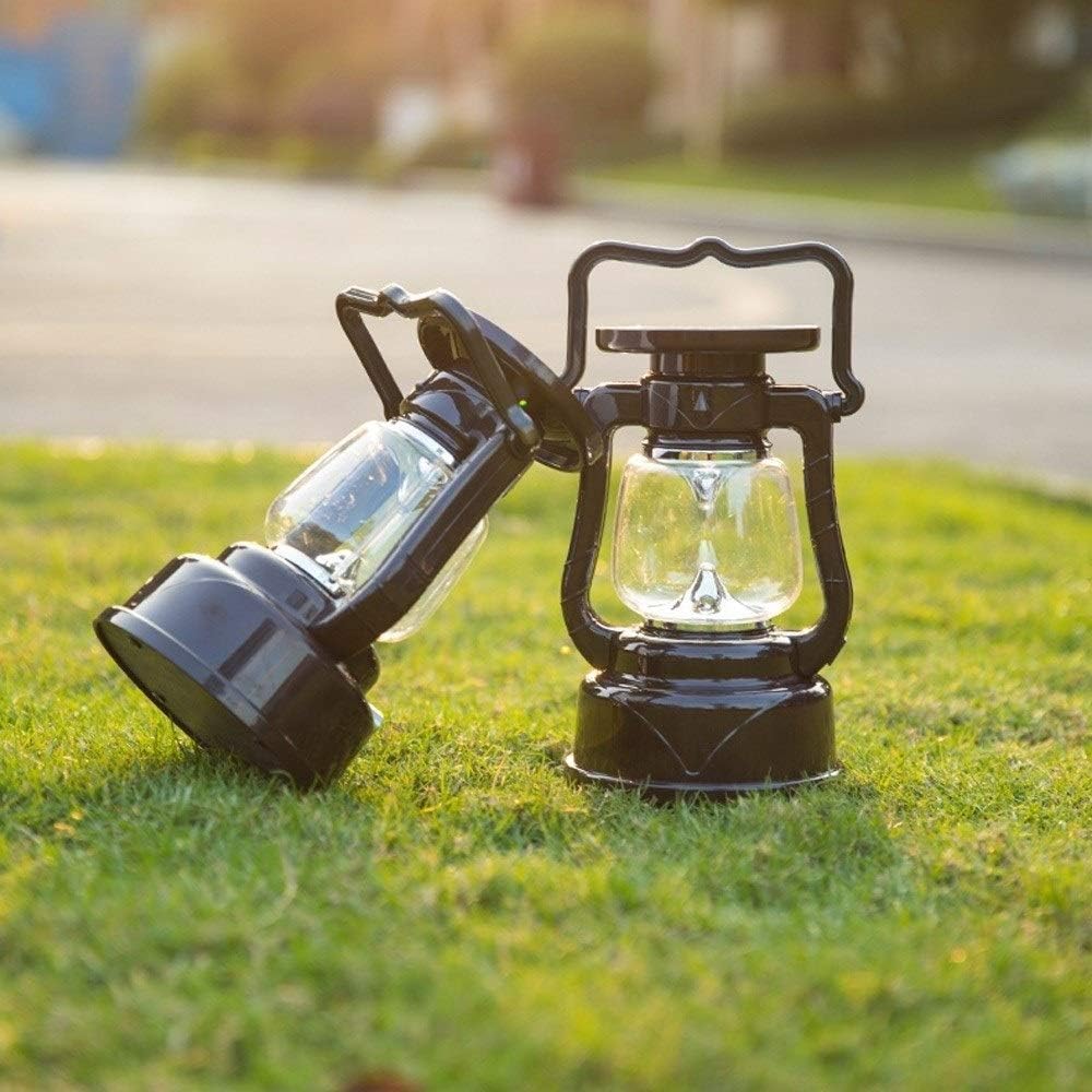 Vintage Outdoor Portable 1W LED Solar Emergency Bollard Column Lamp Vintage Landscape Villa Patio Lawn Acrylic Pillar Post Lantern External Garden Camping Portable Stigma Light Pathway
