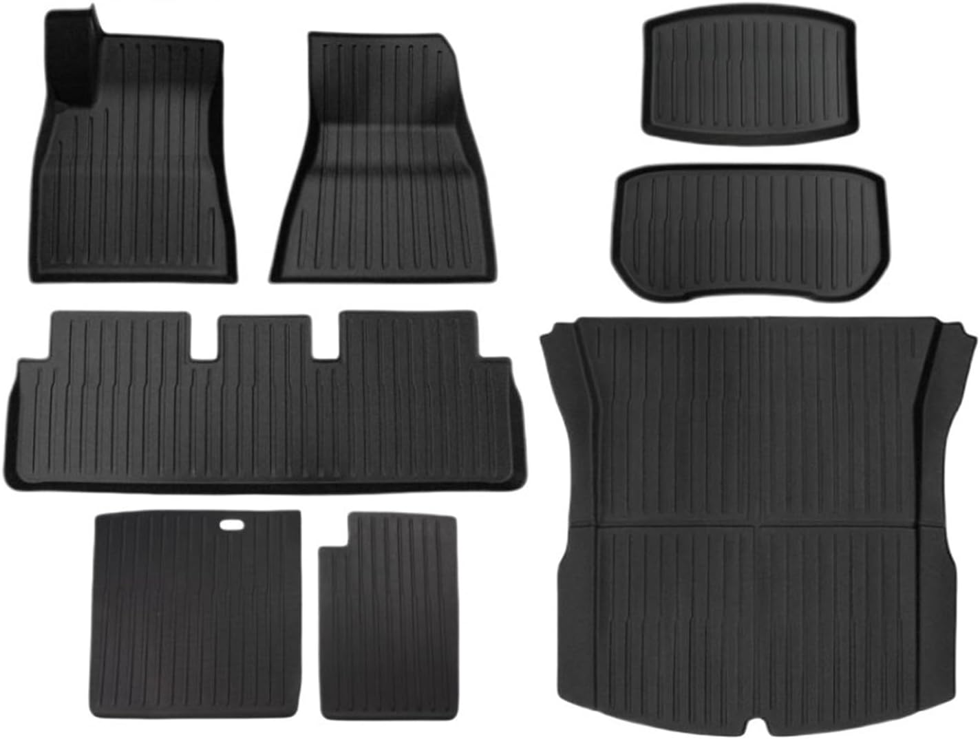 Compatible with Tesla Model 3 Highland 2024 TPE Floor Mats,RHD LHD Floor Mats All Weather Waterproof Non-Slip Cargo Liner Accessories(RHD 8PCS HX3)