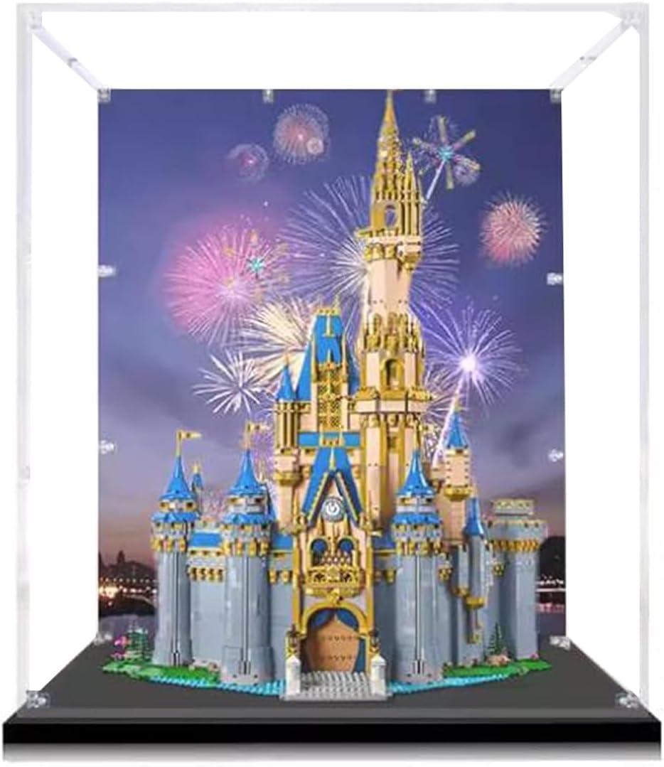 Display Case for Lego Disney Castle 43222, Dustproof, UV-Protected, Custom Fit Showcase, Gifts for Lego Lovers, Storage (Theme B-82*62*37cm)