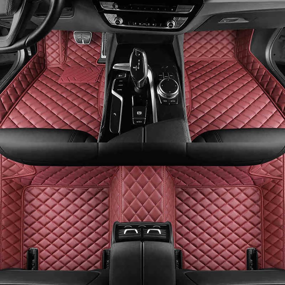 Car Floor Mats for Benz GLE 350/450/53 AMG/580/63 AMG S 2020 2021 2022 2023 2024 Custom Full Coverage Protective Carpet Mat Front and Rear Foot Pads Accessories,BeigeNO.74(Red)