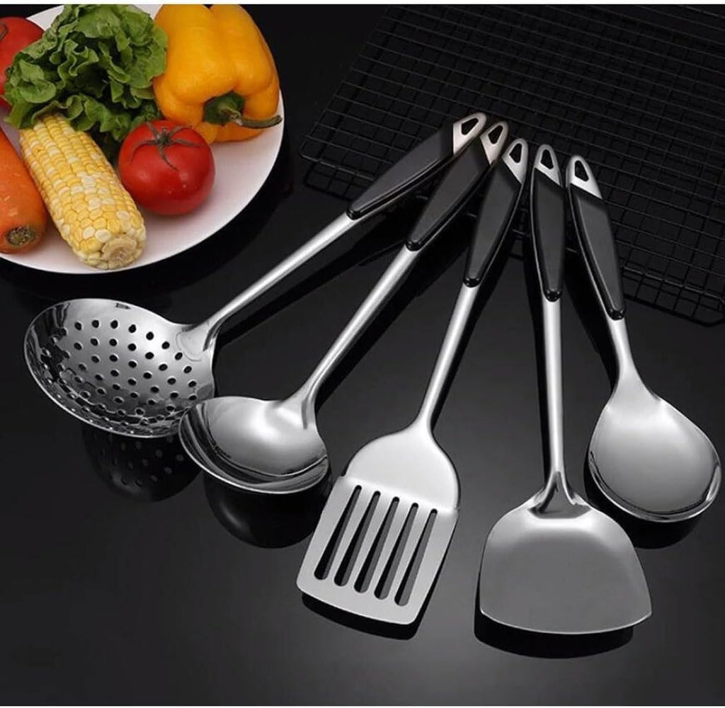 Kitchen Utensils Set, Cookware Dining Gadgets Spoons for Cooking Spatulas Stainless Steel Cooking Utensils Spatulas Spoons Kitchen Tools 5 Pieces Sets