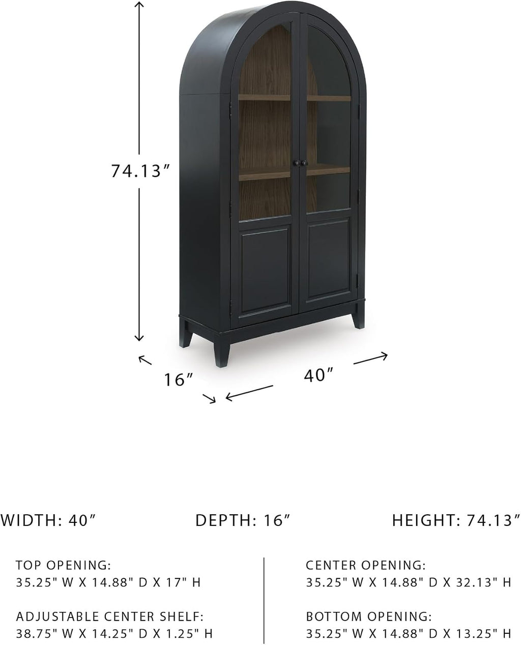 Signature Design by Ashley Dagandale Casual Accent Cabinet with Shelf, Black & Light Brown