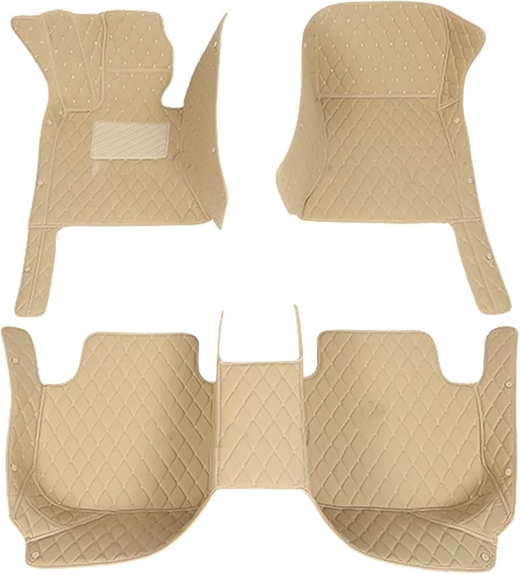 Custom Car Leather Floor Mats for KIA K5 2016-2019, Waterproof Non Slip Full Coverage Floor Liners All Weather Protection Floor Mats Carpet Pads Interior Accessories,H/Beige