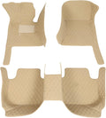 Custom Car Leather Floor Mats for KIA K5 2016-2019, Waterproof Non Slip Full Coverage Floor Liners All Weather Protection Floor Mats Carpet Pads Interior Accessories,H/Beige